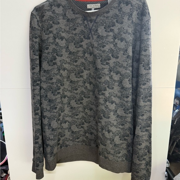 Ted Baker Gray Crewneck Sweater with Urban Pattern - Picture 1 of 2